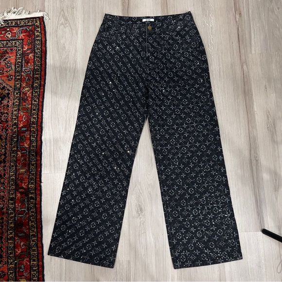 Designer Rep Jeans With Marcasite Rhinestones - Picture 11 of 14